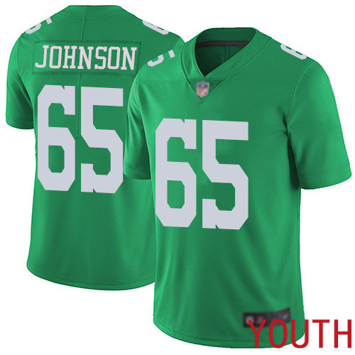 Youth Philadelphia Eagles 65 Lane Johnson Limited Green Rush Vapor Untouchable NFL Jersey Football